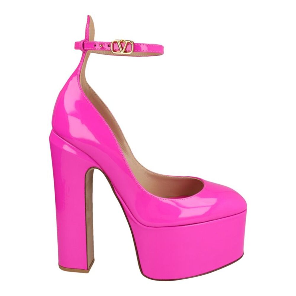 Valentino Tan-Go Platform Pumps Pink Womens